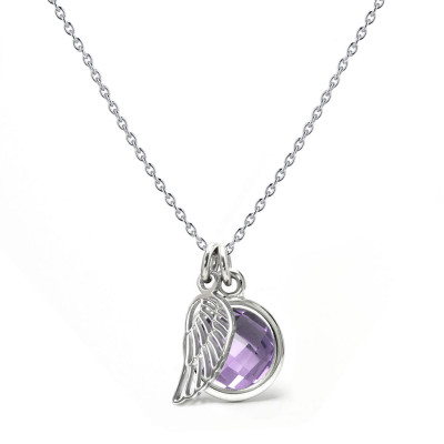 Aura - Srebrny naszyjnik z ametystem