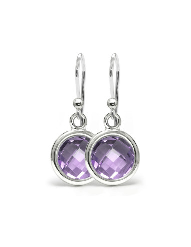 Aura - Srebrne kolczyki z ametystem