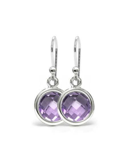 Aura - Srebrne kolczyki z ametystem