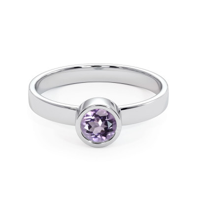 Stack me - Srebrny pierścionek z ametystem