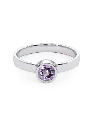 Stack me - Srebrny pierścionek z ametystem