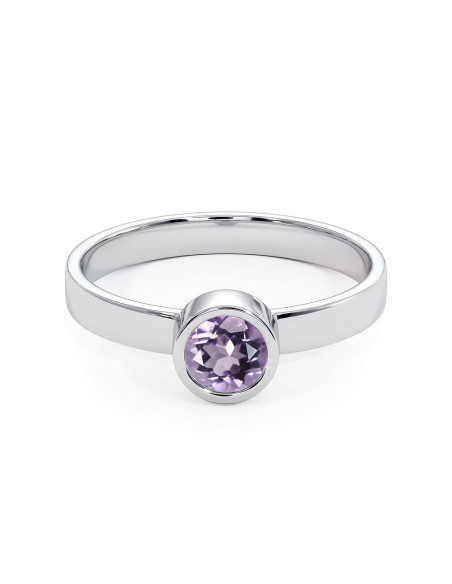 Stack me - Srebrny pierścionek z ametystem