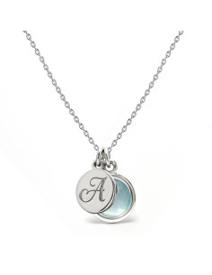 Aura - Srebrny naszyjnik personalizowany z chalcedonem