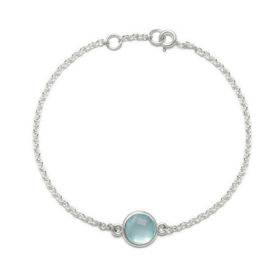 Aura - Bransoletka srebrna z chalcedonem