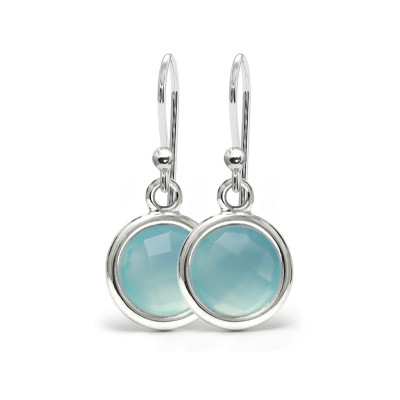 Aura - Srebrne kolczyki z chalcedonem