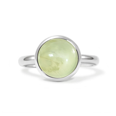 Candy - Srebrny pierścionek z prehnitem