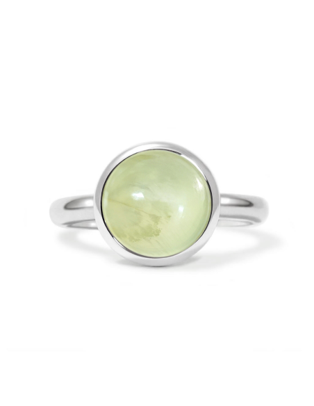 Candy - Srebrny pierścionek z prehnitem