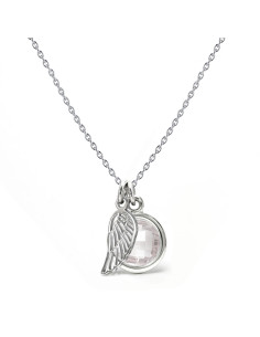 Aura - Srebrny naszyjnik z różowym kwarcem