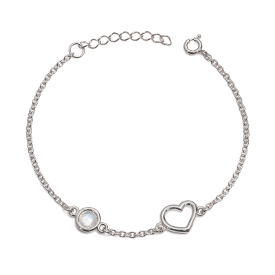 Aura - Bransoletka srebrna z kamieniem księżycowym