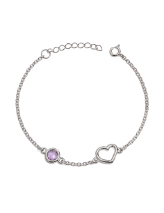 Aura - Bransoletka srebrna z ametystem
