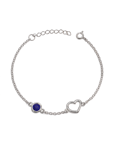 Aura - Bransoletka srebrna z lapisem lazuli