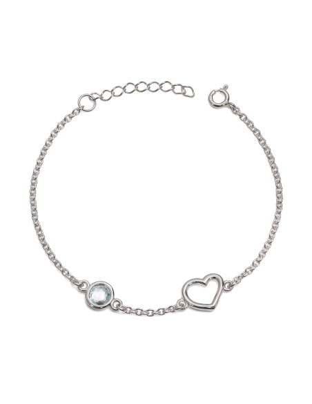 Aura - Bransoletka srebrna z niebieskim topazem