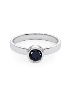 Stack me - Srebrny pierścionek z czarnym szafirem