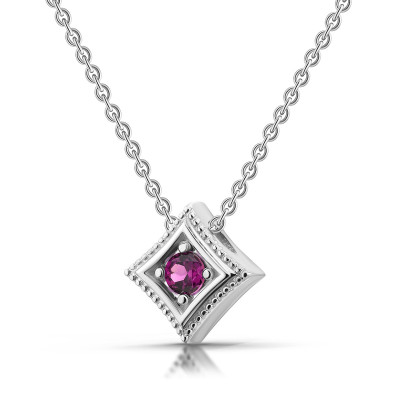 Modena - Srebrny naszyjnik z rodolitem