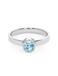 Stack me - Srebrny pierścionek z niebieskim topazem