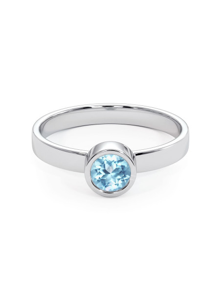 Stack me - Srebrny pierścionek z niebieskim topazem