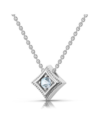 Modena - Srebrny naszyjnik z niebieskim topazem