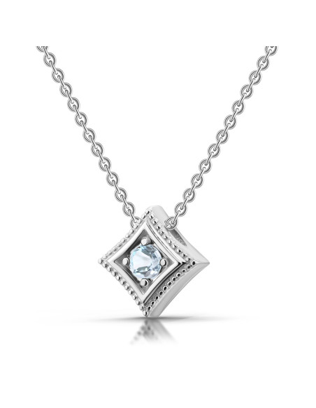 Modena - Srebrny naszyjnik z niebieskim topazem
