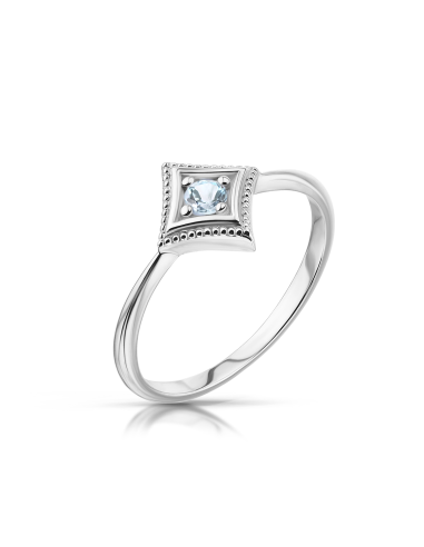 Modena - Pierścionek srebrny z niebieskim topazem