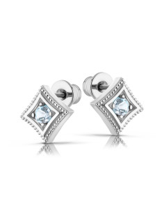 Modena - Srebrne kolczyki z niebieskim topazem