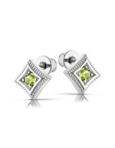 Modena - Srebrne kolczyki z oliwinem