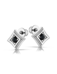 Modena - Srebrne kolczyki z czarnym onyksem