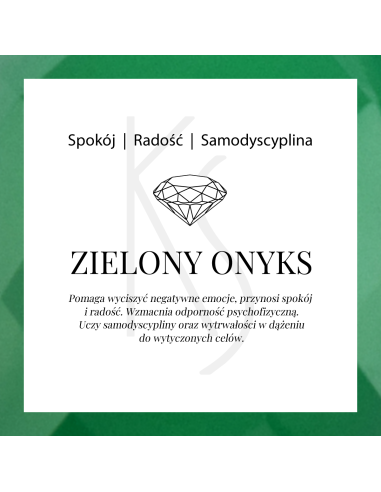 Modena - Srebrny naszyjnik z zielonym onyksem