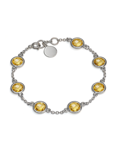 Aura - Bransoletka srebrna XL z cytrynem