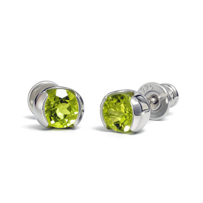 Sydney - Srebrne kolczyki z oliwinem