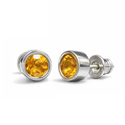 Stack me - Srebrne kolczyki z cytrynem