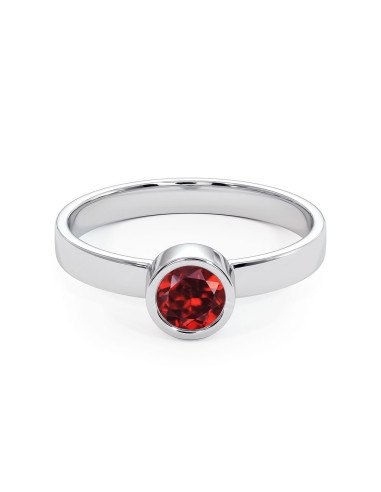 Stack me - Srebrny pierścionek z granatem