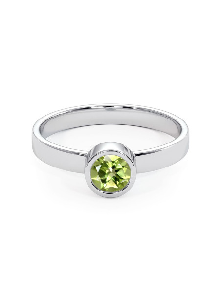 Stack me - Srebrny pierścionek z oliwinem