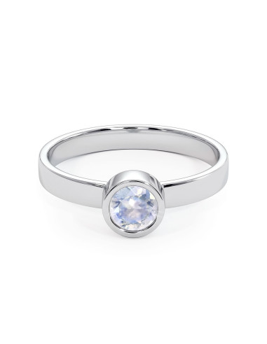 Stack me - Srebrny pierścionek z kamieniem księżycowym