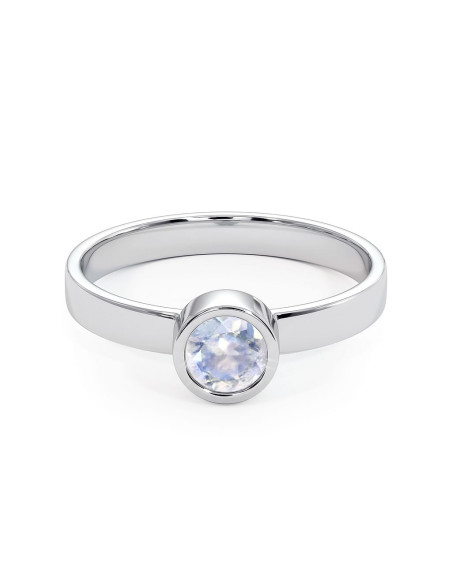 Stack me - Srebrny pierścionek z kamieniem księżycowym