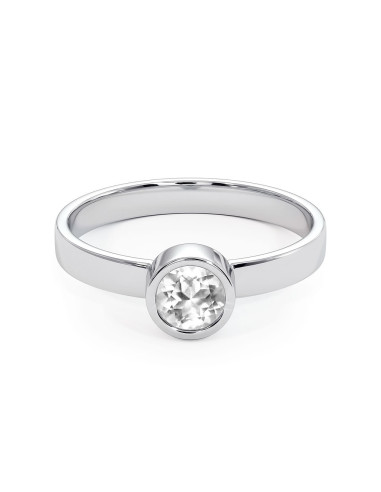 Stack me - Srebrny pierścionek z kryształem górskim