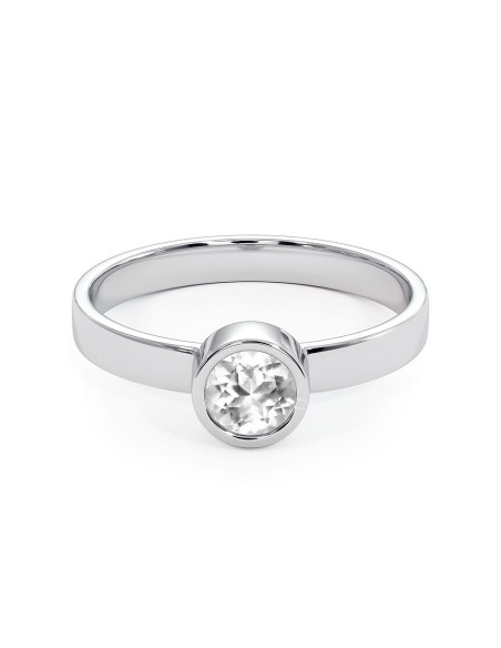 Stack me - Srebrny pierścionek z kryształem górskim