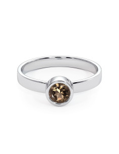 Stack me - Srebrny pierścionek z kwarcem dymnym