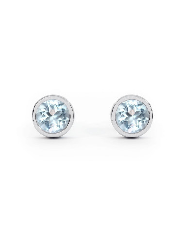 Stack me - Srebrne kolczyki z niebieskim topazem