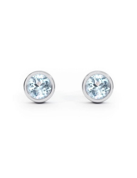 Stack me - Srebrne kolczyki z niebieskim topazem