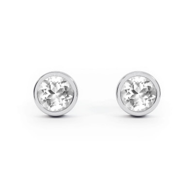 Stack me - Srebrne kolczyki z kryształem górskim