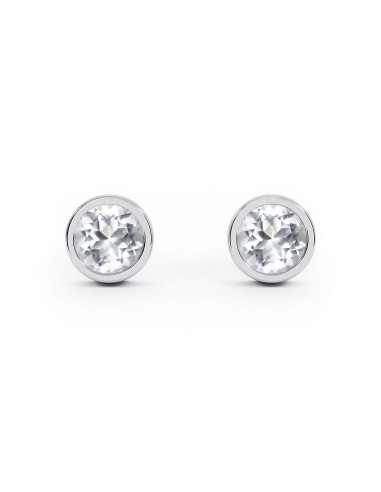 Stack me - Srebrne kolczyki z białym topazem