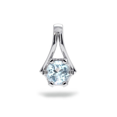 Royal - Srebrna zawieszka z niebieskim topazem