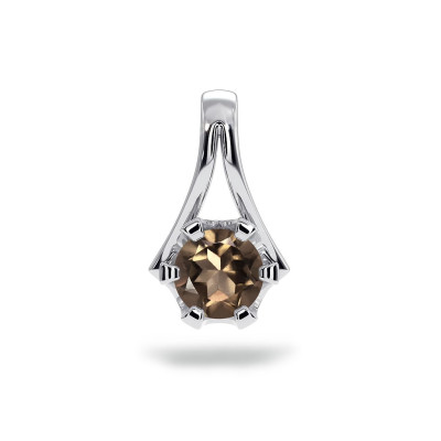 Royal - Srebrna zawieszka z kwarcem dymnym