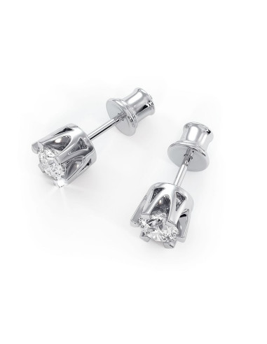Royal - Srebrne kolczyki z białym topazem