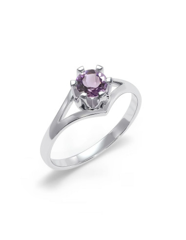 Royal - Srebrny pierścionek z ametystem