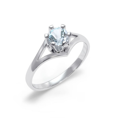 Royal - Srebrny pierścionek z niebieskim topazem