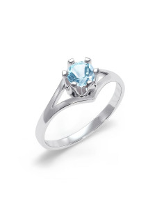 Royal - Srebrny pierścionek z niebieskim topazem
