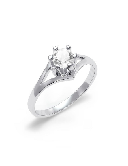 Royal - Srebrny pierścionek z kryształem górskim