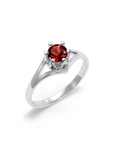 Royal - Srebrny pierścionek z  granatem