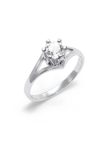 Royal - Srebrny pierścionek z białym topazem